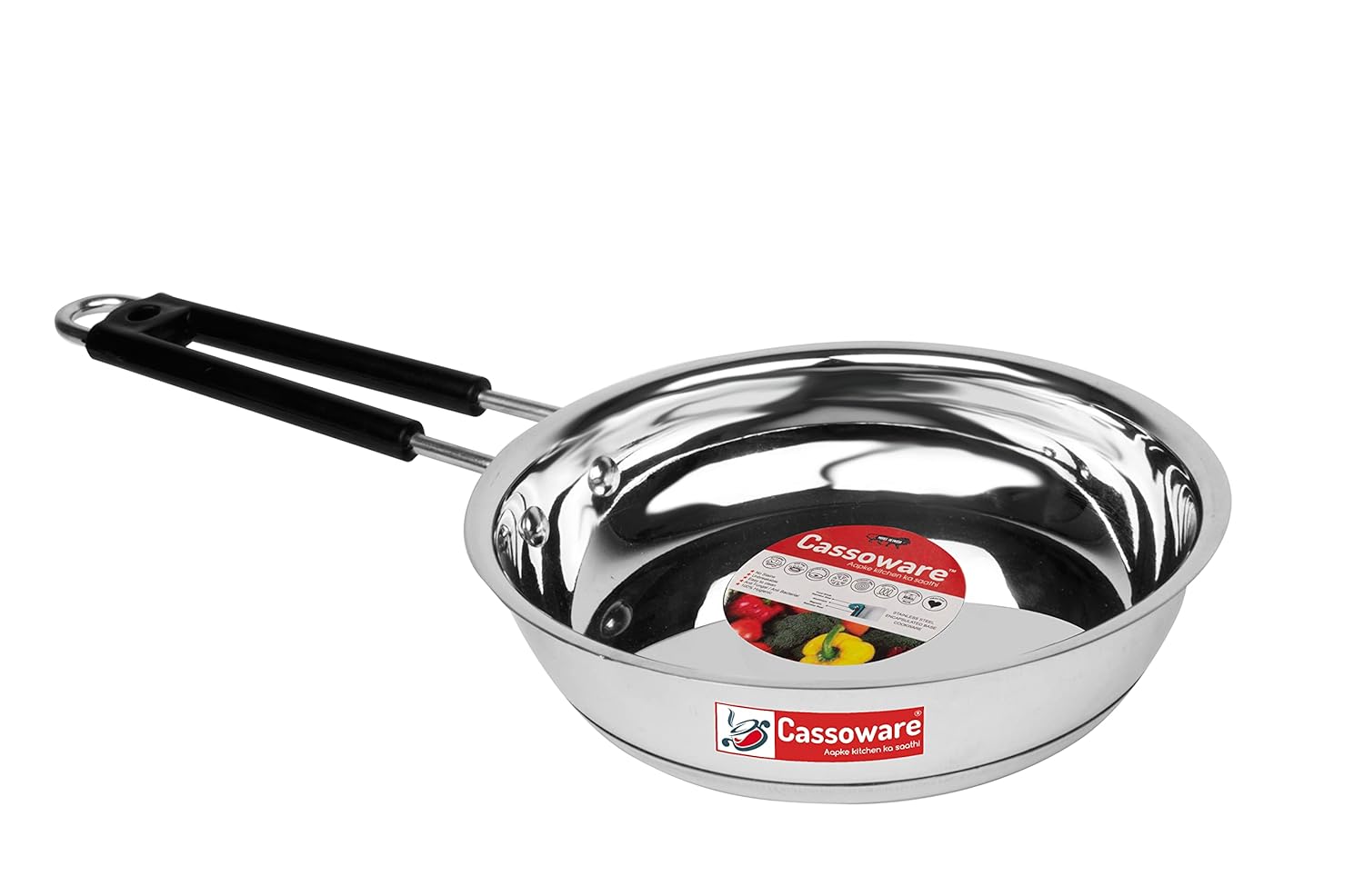 Cassoware Stainless Steel Induction Base Fry Pan