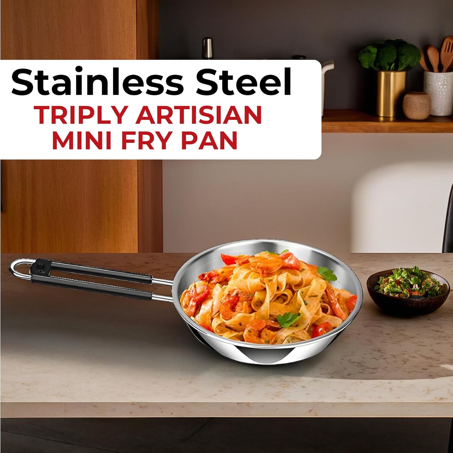 Cassoware Stainless Steel Induction Base Fry Pan