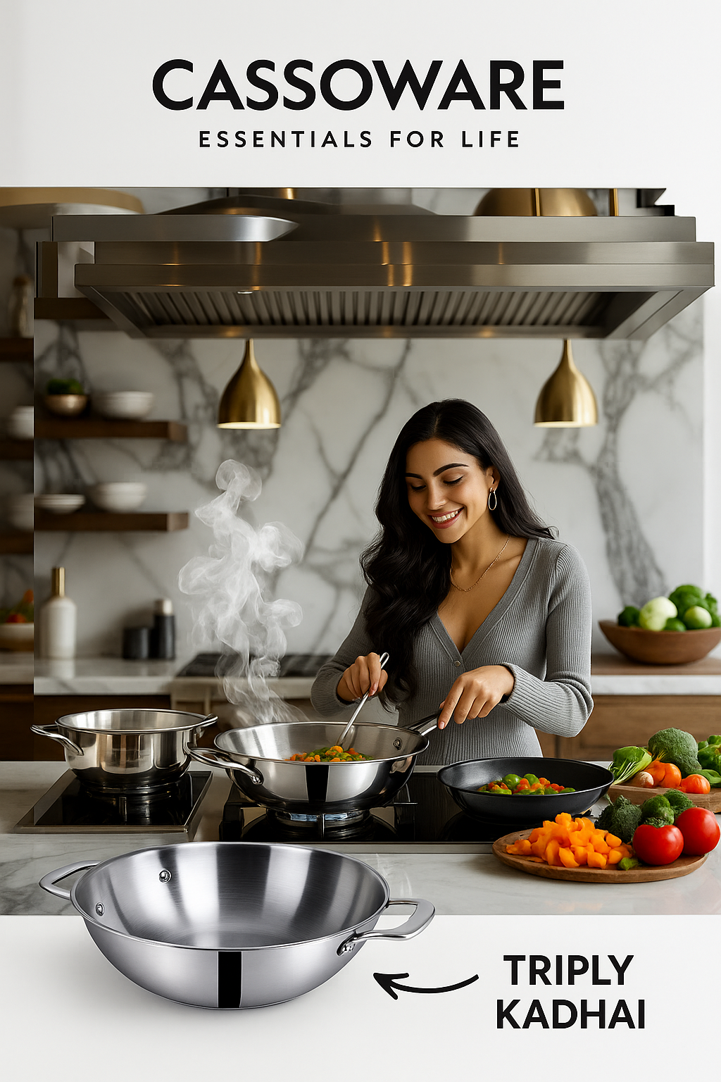 Triply Kadhai - Durable Stainless Steel Cookware
