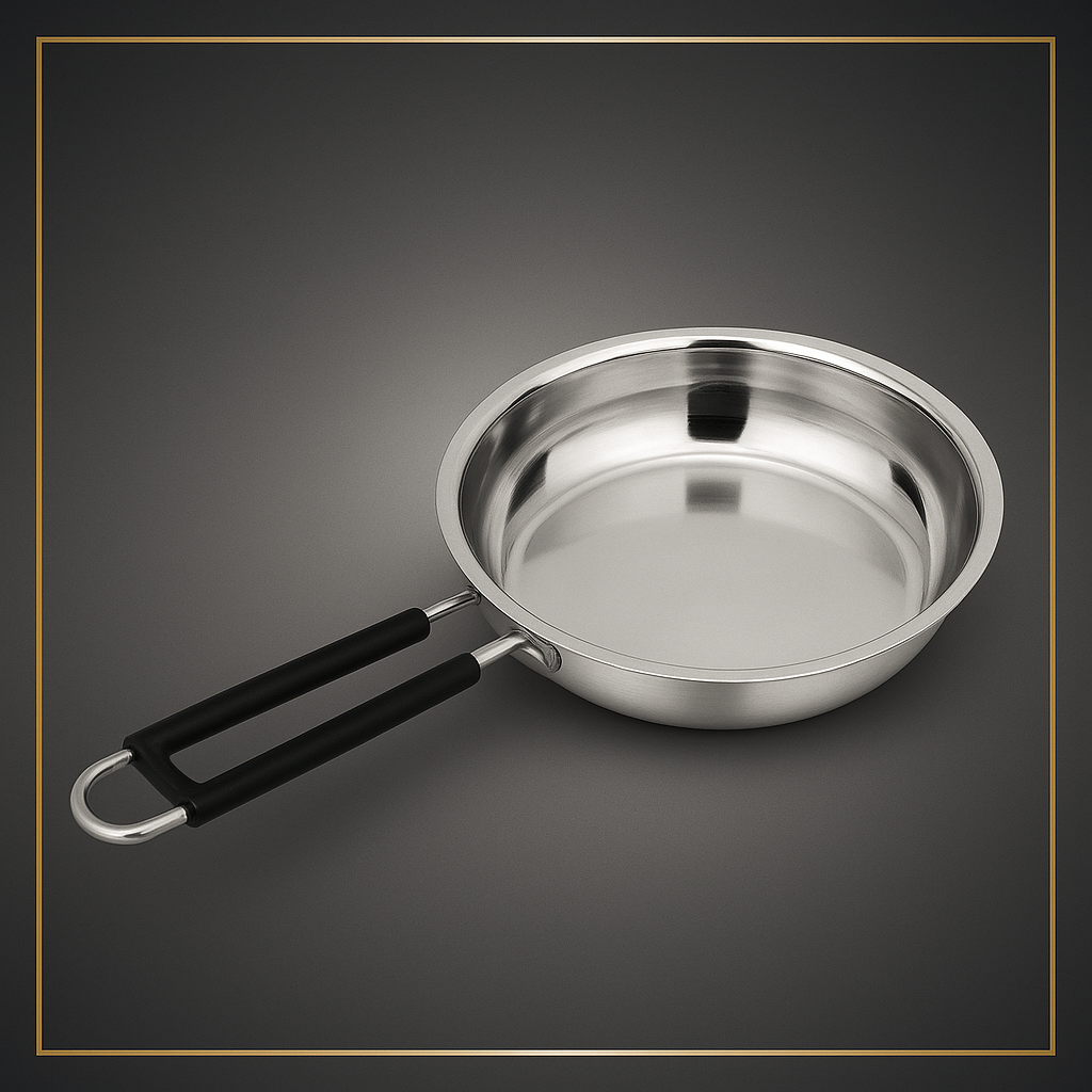 Frypan with Lid - Stainless Steel Plain Bottom Cookware