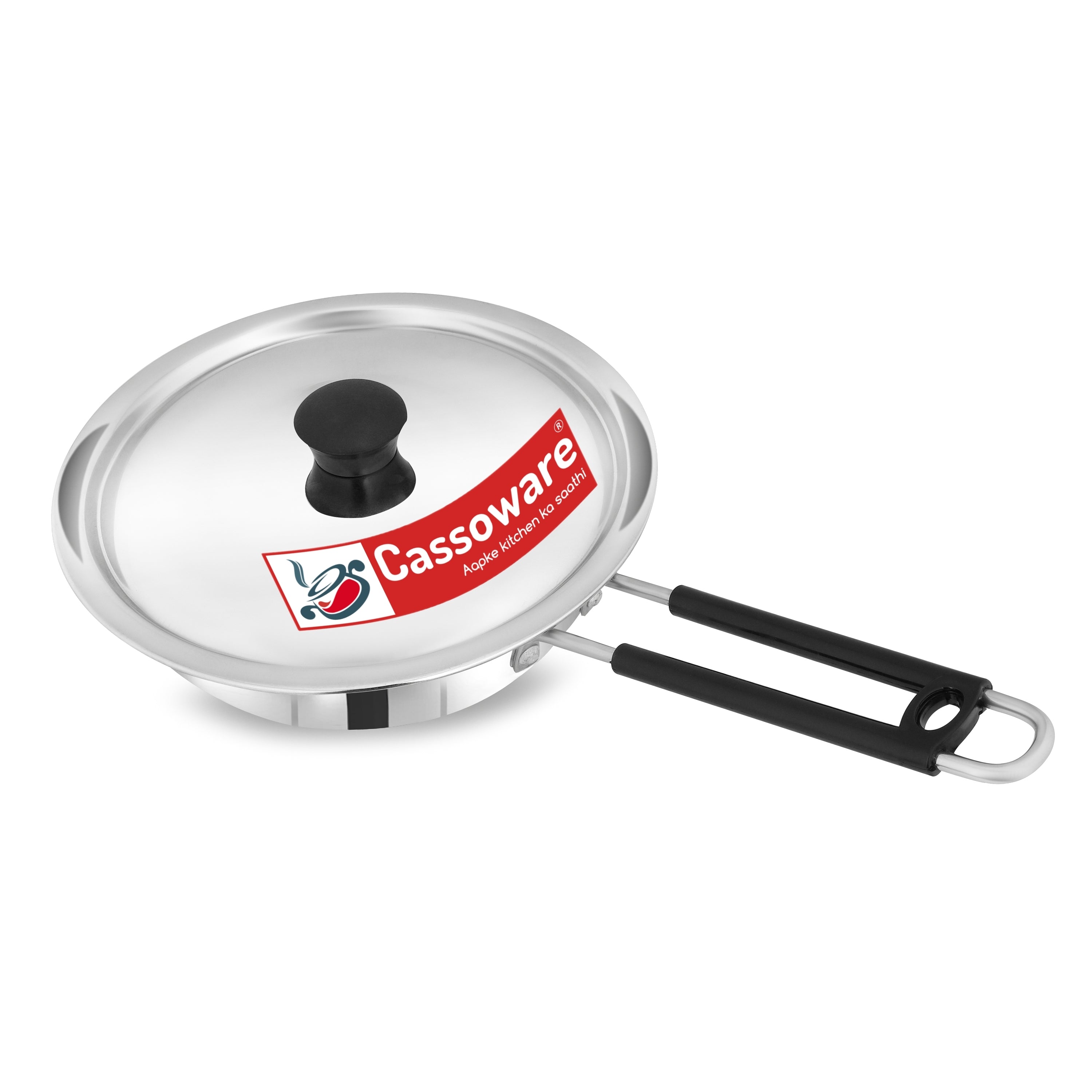 Frypan with Lid - Stainless Steel Plain Bottom Cookware