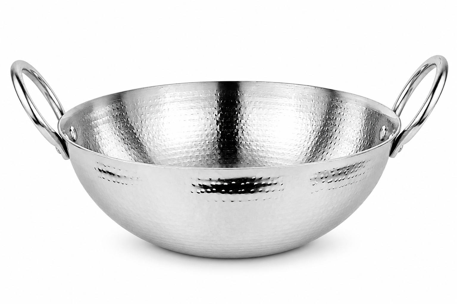 Hammered Round Kadhai - 2.5mm Stainless Steel Cookware (430 Grade)