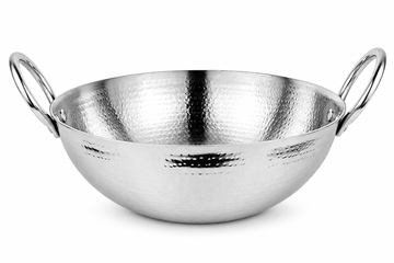 Hammered Round Kadhai - 2.5mm Stainless Steel Cookware (430 Grade)