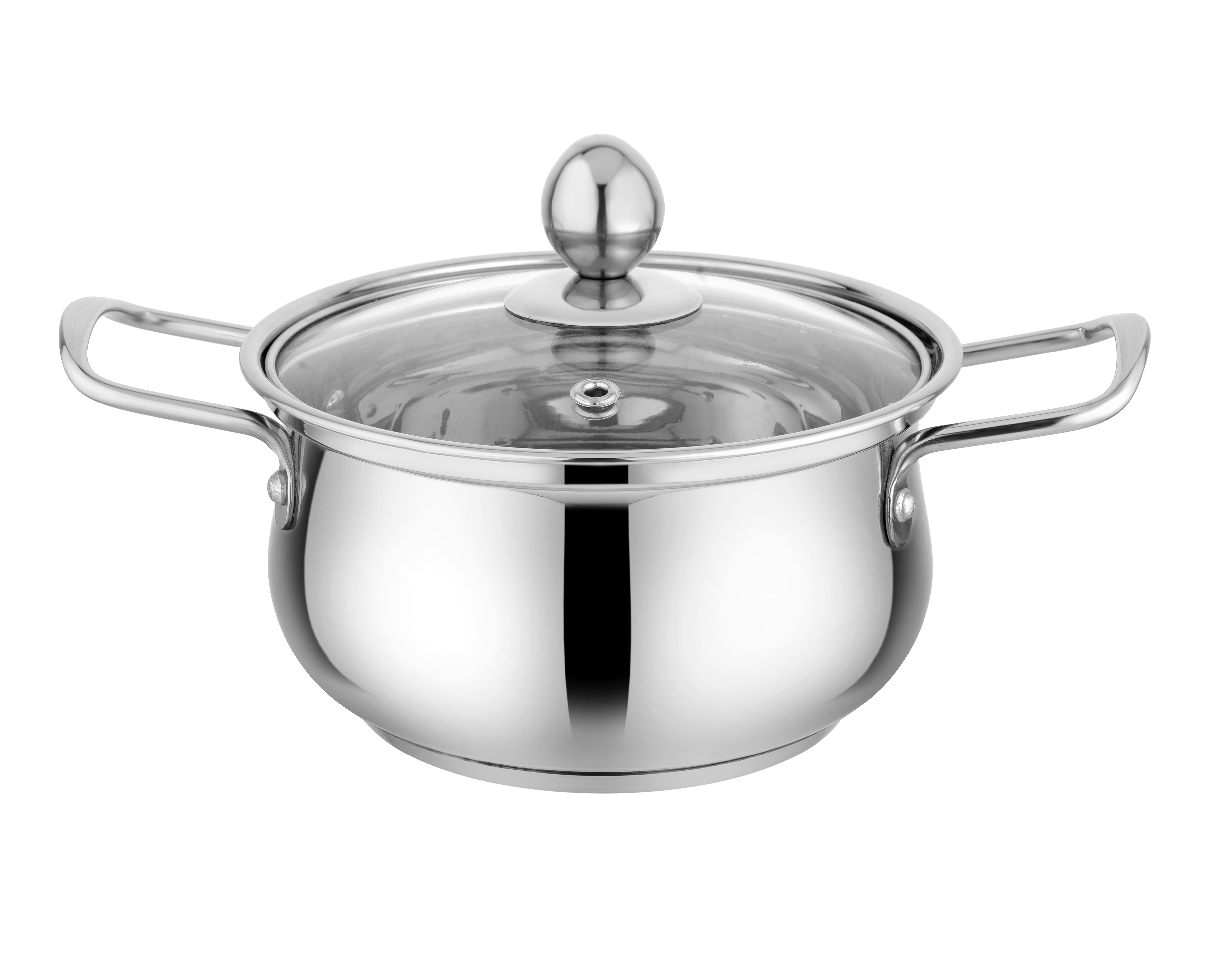 Handi with Glass Lid 3pc - Encapsulated Base Stainless Steel Cookware Set