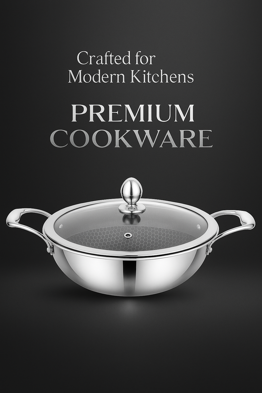 Honeycomb Triply Kadhai- Stainless Steel Cookware