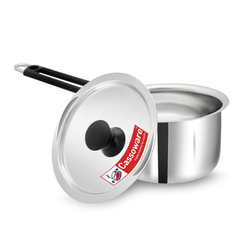 Saucepan With Lid - Stainless Steel Plain Bottom Cookware