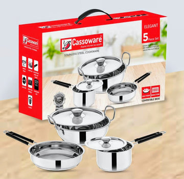 5pc Encapsulated Base - Stainless Steel Cookware set