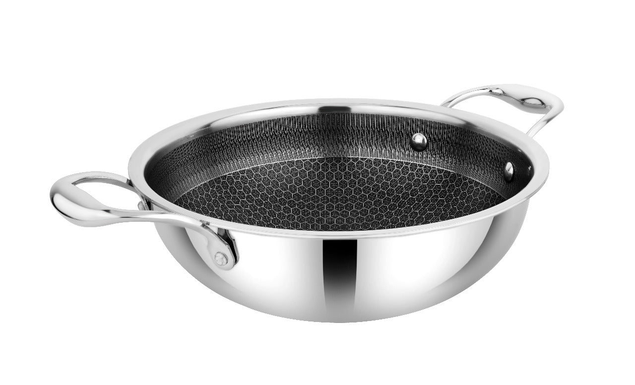 Honeycomb Triply Kadhai- Stainless Steel Cookware