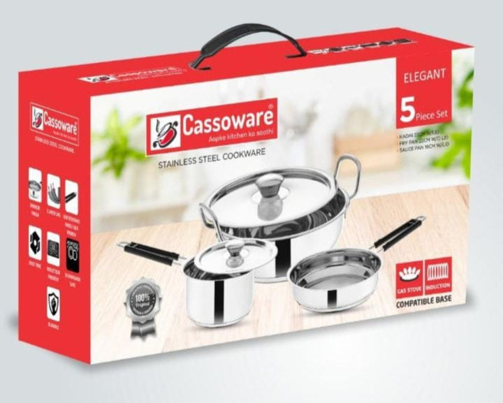5pc Encapsulated Base - Stainless Steel Cookware set