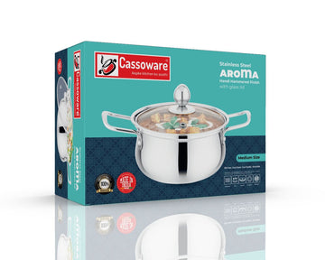 Handi with Glass Lid - Encapsulated Base  Stainless Steel Cookware