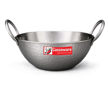 Hammered Round Kadhai - 2.5mm Stainless Steel Cookware (430 Grade)