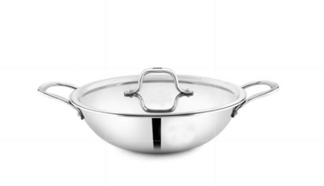 Triply Kadhai with Lid – Durable Stainless Steel Cookware